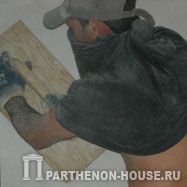 Строительство дома из газобетона, газобетонных блоков. Шлифовка поверхности стены.